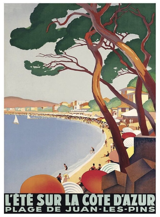 L’ete sur la cote d’azur French travel poster